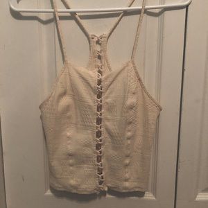 Off white crop top tank
